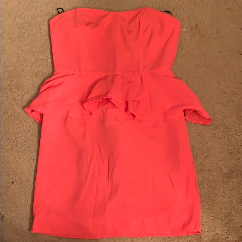 Coral sweetheart top peplum dress
